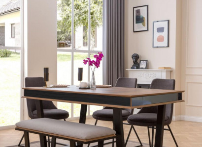 Komplette Essgarnitur Esstisch 4x Stühle Essgruppe Bank Esstisch Tisch 6tlg.